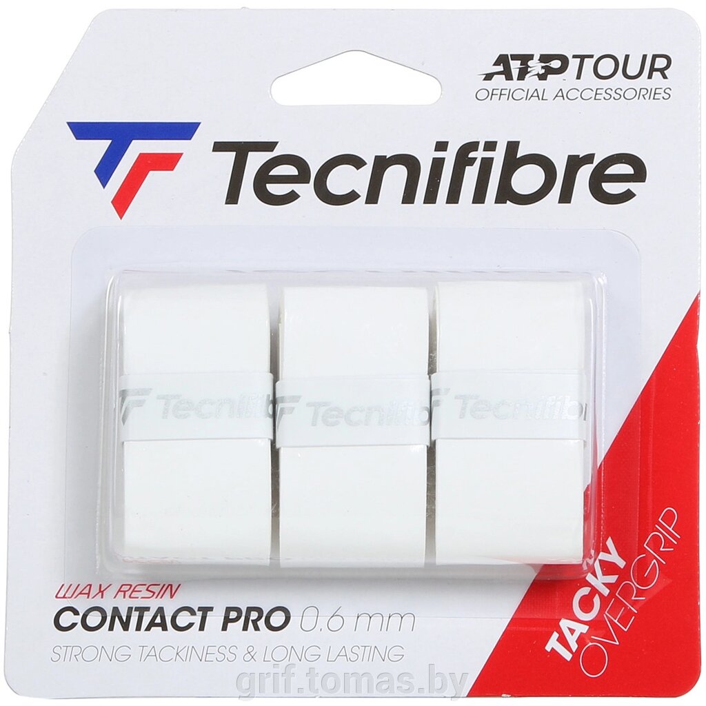 Обмотка для теннисной ракетки Tecnifibre Pro Contact (белый) (арт. 52ATPCONWH) от компании Интернет-магазин товаров для спорта и туризма ГРИФ-СПОРТ - фото 1