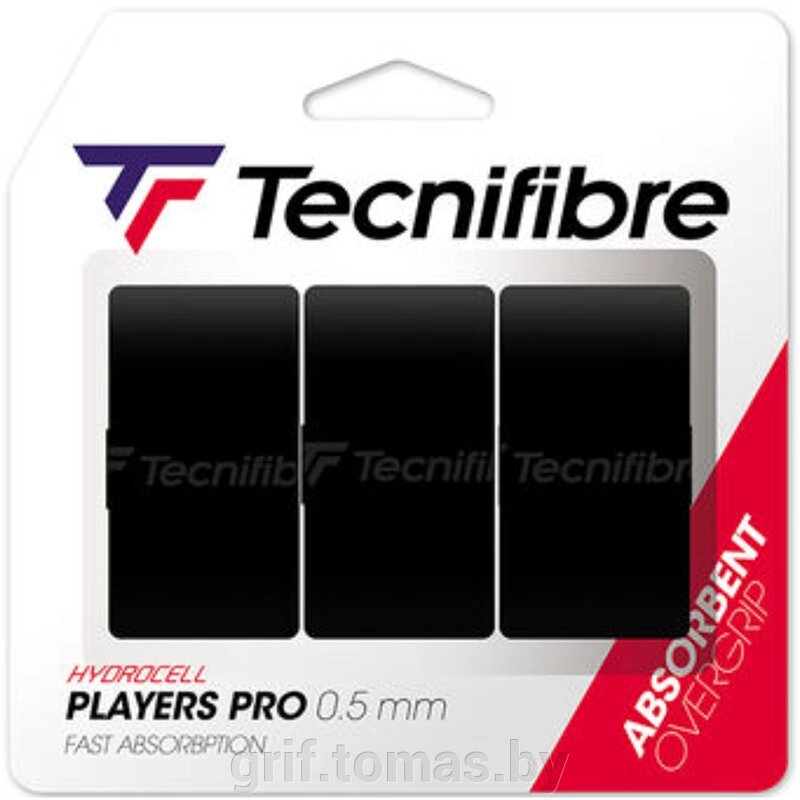 Обмотка для теннисной ракетки Tecnifibre Pro Players (черный) (арт. 52ATPPLABK) от компании Интернет-магазин товаров для спорта и туризма ГРИФ-СПОРТ - фото 1