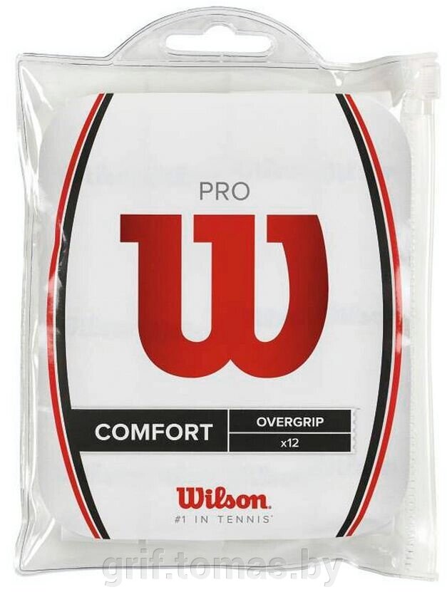 Обмотка для теннисной ракетки Wilson Pro Overgrip (белый) (арт. WRZ4016WH) от компании Интернет-магазин товаров для спорта и туризма ГРИФ-СПОРТ - фото 1