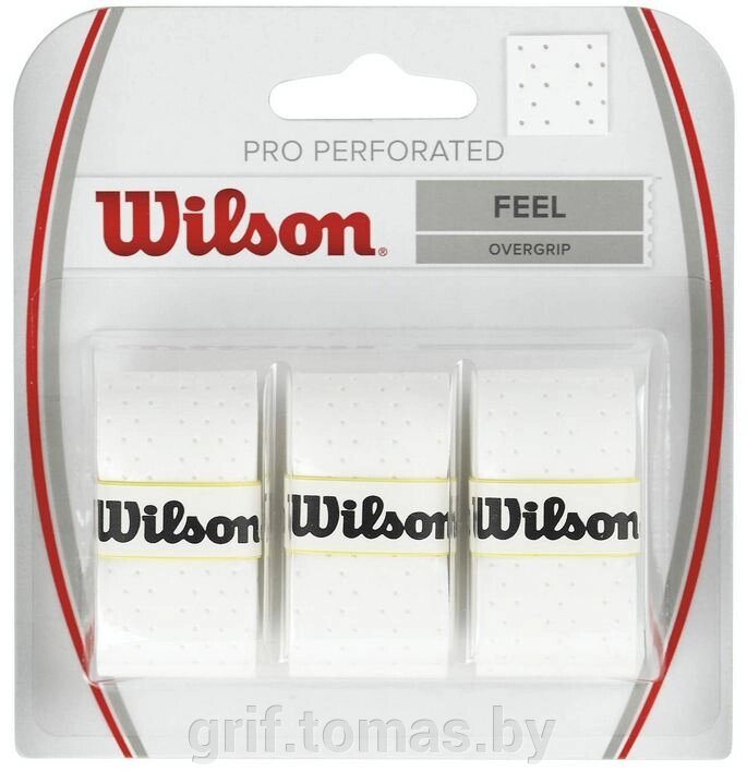 Обмотка для теннисной ракетки Wilson Pro Overgrip Perforated (белый) (арт. WRZ4005WH) от компании Интернет-магазин товаров для спорта и туризма ГРИФ-СПОРТ - фото 1