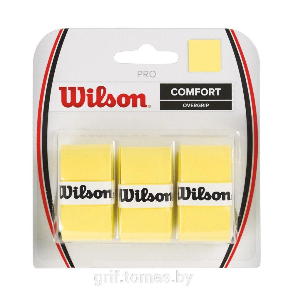 Обмотка для теннисной ракетки Wilson Pro Overgrip (желтый) (арт. WRZ4014YE) от компании Интернет-магазин товаров для спорта и туризма ГРИФ-СПОРТ - фото 1