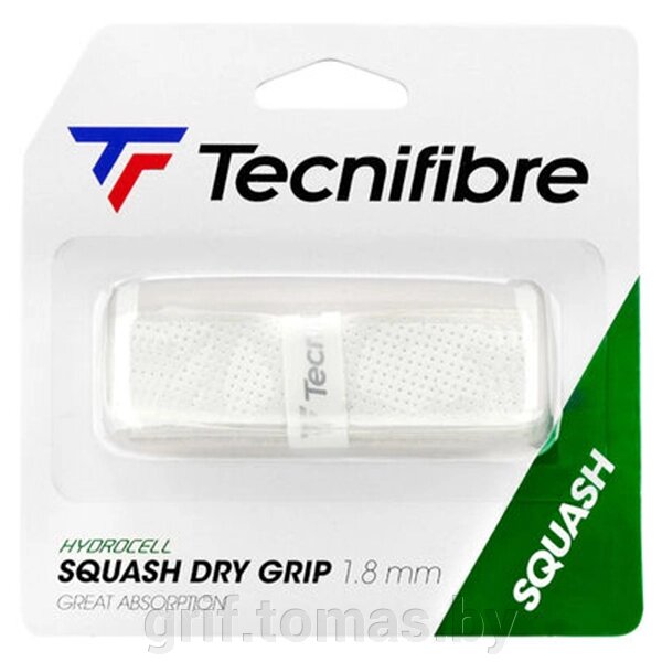 Обмотка на ракетку для сквоша Tecnifibre Squash Dry (белый) (арт. 51SQGRIPAS/1) от компании Интернет-магазин товаров для спорта и туризма ГРИФ-СПОРТ - фото 1