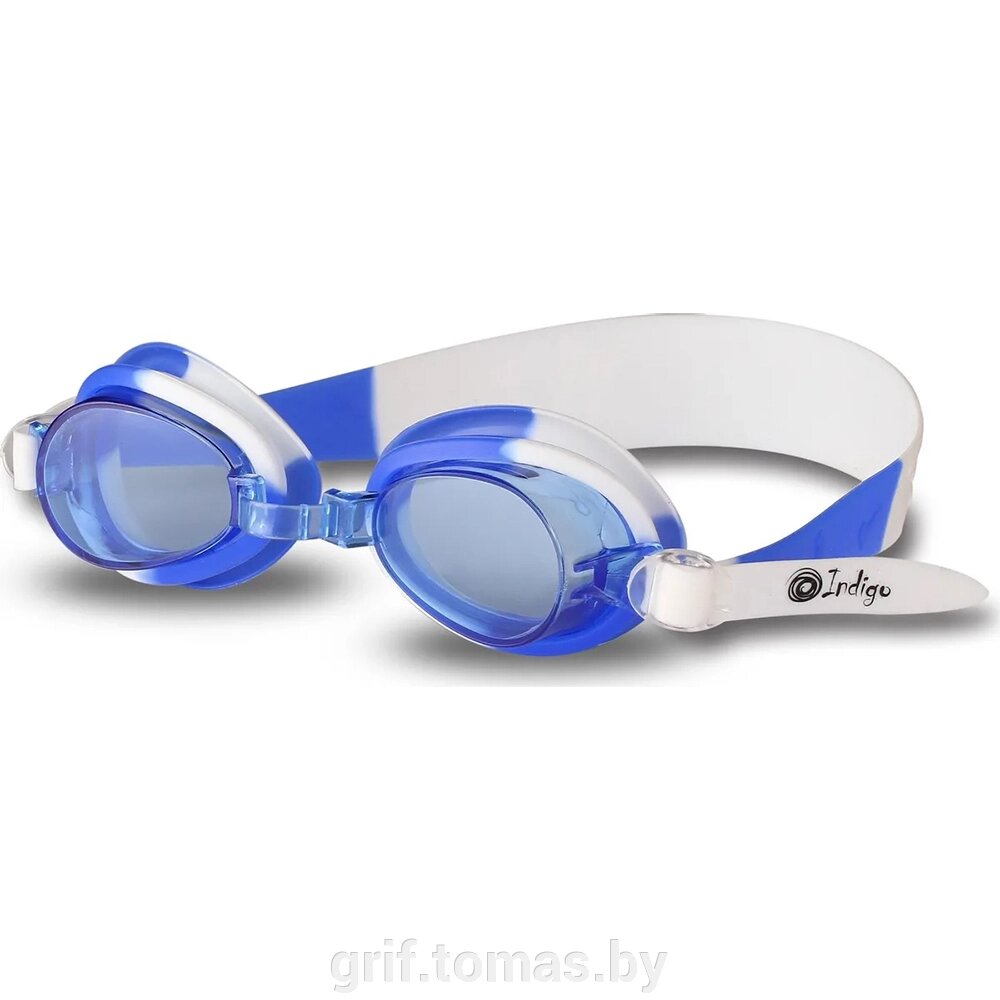 Очки для плавания детские Indigo (белый/синий) (арт. 723G-WH-BL) от компании Интернет-магазин товаров для спорта и туризма ГРИФ-СПОРТ - фото 1