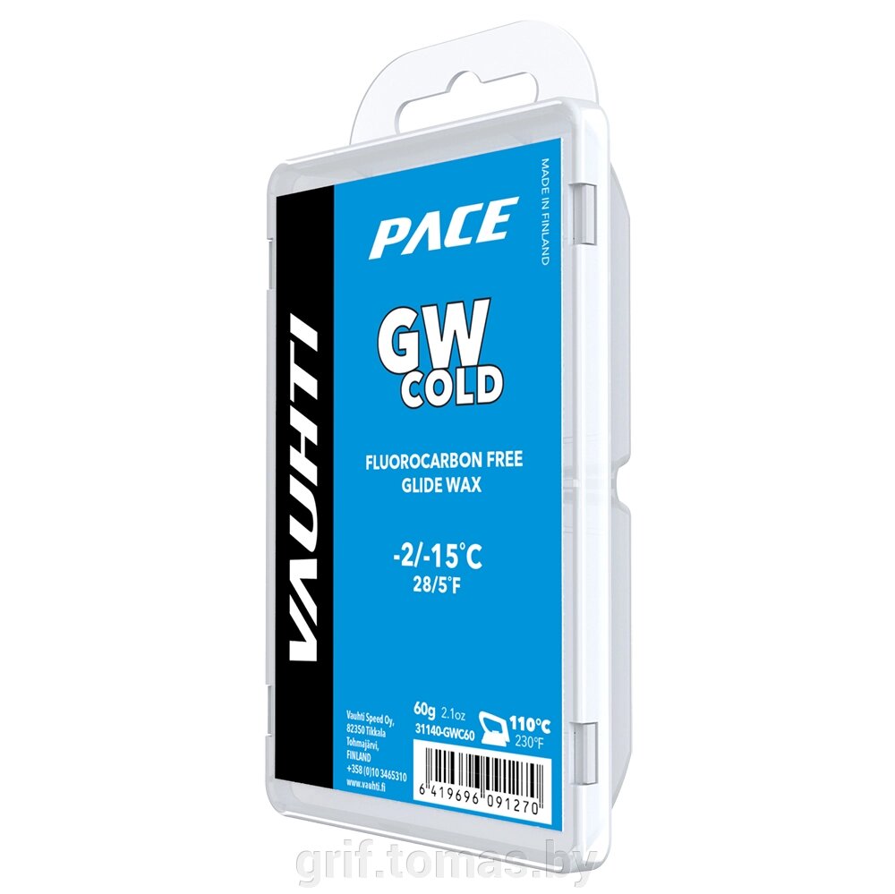 Парафин Vauhti GW Cold -2/-15°C, 60 гр (арт. EV-325-GWC60) от компании Интернет-магазин товаров для спорта и туризма ГРИФ-СПОРТ - фото 1