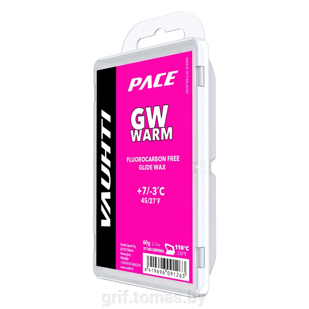 Парафин Vauhti GW Warm +7/-3°C, 60 гр (арт. EV-325-GWWA60) от компании Интернет-магазин товаров для спорта и туризма ГРИФ-СПОРТ - фото 1