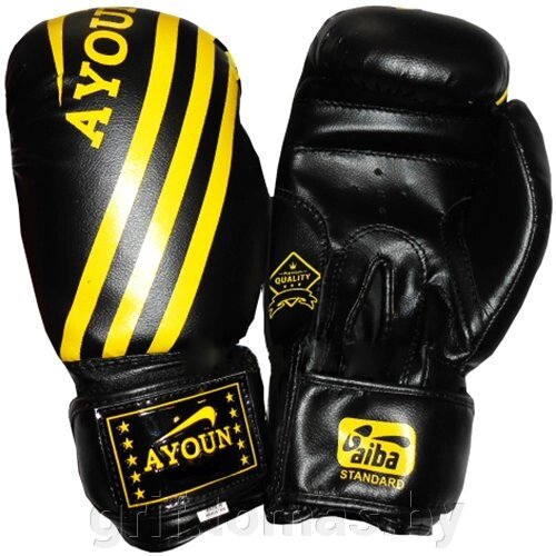Перчатки боксерские Ayoun AD ПВХ (черный) (арт. 326) от компании Интернет-магазин товаров для спорта и туризма ГРИФ-СПОРТ - фото 1