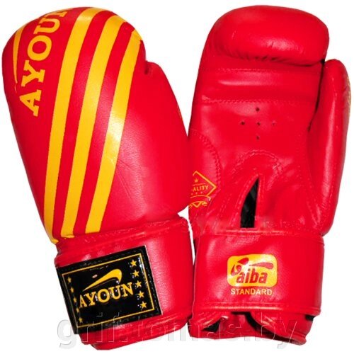 Перчатки боксерские Ayoun AD ПВХ (красный) (арт. 326) от компании Интернет-магазин товаров для спорта и туризма ГРИФ-СПОРТ - фото 1
