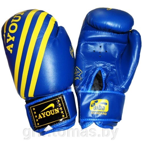 Перчатки боксерские Ayoun AD ПВХ (синий) (арт. 326) от компании Интернет-магазин товаров для спорта и туризма ГРИФ-СПОРТ - фото 1