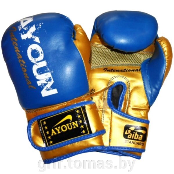 Перчатки боксерские Ayoun DX ПВХ (синий) (арт. 850) от компании Интернет-магазин товаров для спорта и туризма ГРИФ-СПОРТ - фото 1