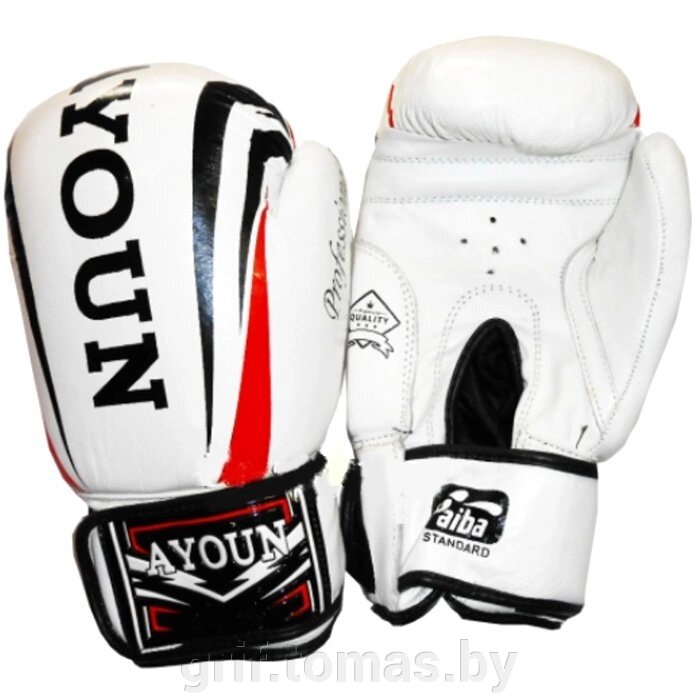 Перчатки боксерские Ayoun кожа (белый) (арт. 967) от компании Интернет-магазин товаров для спорта и туризма ГРИФ-СПОРТ - фото 1