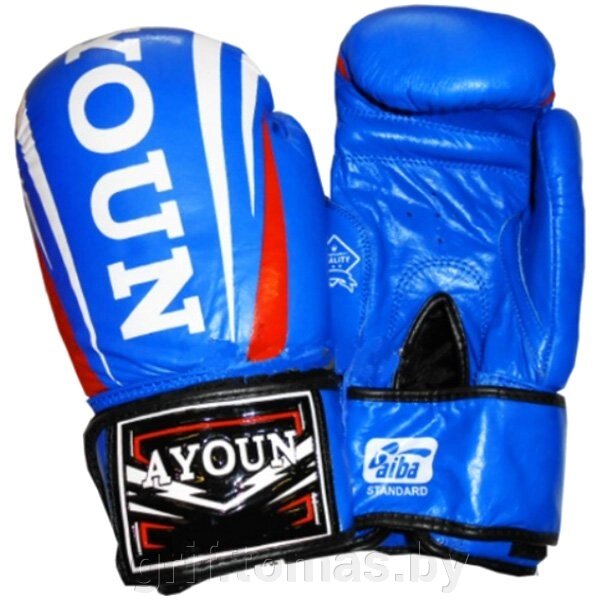 Перчатки боксерские Ayoun кожа (синий) (арт. 967) от компании Интернет-магазин товаров для спорта и туризма ГРИФ-СПОРТ - фото 1