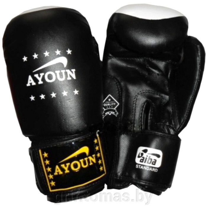 Перчатки боксерские Ayoun ПВХ (черный) (арт. 867) от компании Интернет-магазин товаров для спорта и туризма ГРИФ-СПОРТ - фото 1