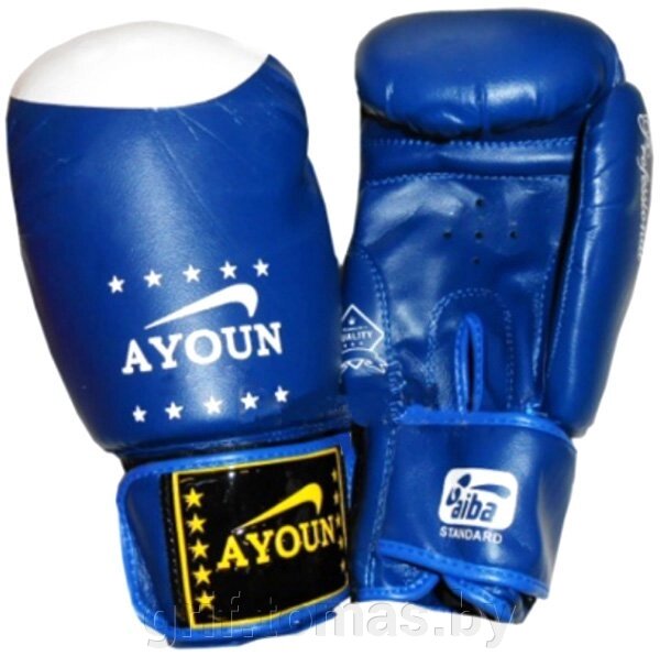 Перчатки боксерские Ayoun ПВХ (синий) (арт. 867) от компании Интернет-магазин товаров для спорта и туризма ГРИФ-СПОРТ - фото 1