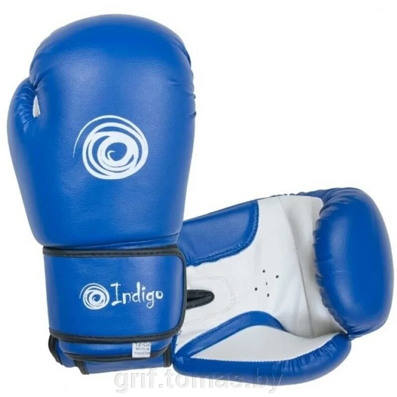 Перчатки боксерские Indigo ПВХ (синий) (арт. PS-799) от компании Интернет-магазин товаров для спорта и туризма ГРИФ-СПОРТ - фото 1