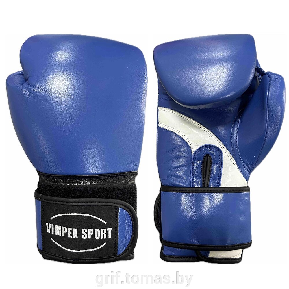 Перчатки боксерские Vimpex Sport 3034 кожа (синий) (арт. 3034 (2022)) от компании Интернет-магазин товаров для спорта и туризма ГРИФ-СПОРТ - фото 1