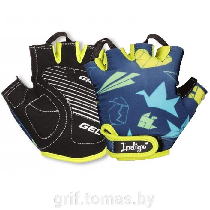 Перчатки для фитнеса детские Indigo Speed (арт. IN325-BK-Y) от компании Интернет-магазин товаров для спорта и туризма ГРИФ-СПОРТ - фото 1