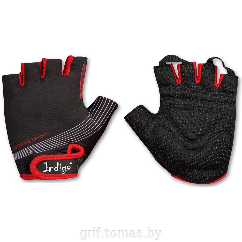 Перчатки для фитнеса Indigo (арт. SB-01-8203-BK-R) от компании Интернет-магазин товаров для спорта и туризма ГРИФ-СПОРТ - фото 1