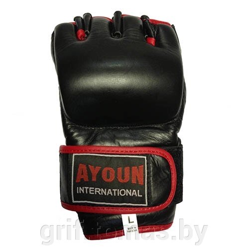 Перчатки для смешанных единоборств Ayoun кожа (черный) (арт. 975) от компании Интернет-магазин товаров для спорта и туризма ГРИФ-СПОРТ - фото 1