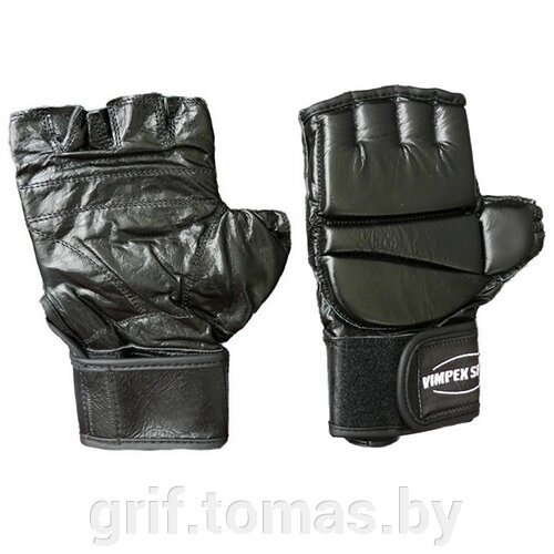 Перчатки для смешанных единоборств Vimpex Sport 1505 кожа (арт. 1505) от компании Интернет-магазин товаров для спорта и туризма ГРИФ-СПОРТ - фото 1