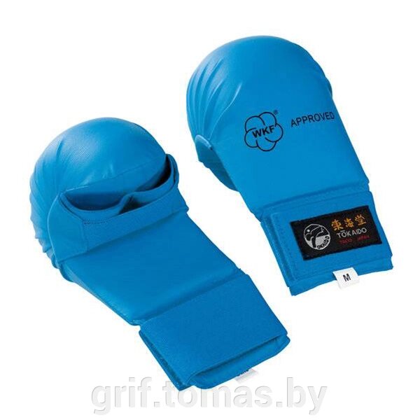 Перчатки каратэ без пальца Tokaido WKF (синий) (арт. TOK-KM-01-WKF-BU) от компании Интернет-магазин товаров для спорта и туризма ГРИФ-СПОРТ - фото 1