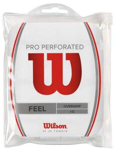 Обмотка для теннисной ракетки Wilson Pro Overgrip Perforated (белый) (арт. WRZ4006WH)