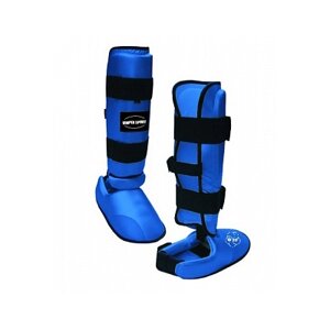 Защита голени и стопы для единоборств Vimpex Sport ПУ (синий) (арт. 2308)