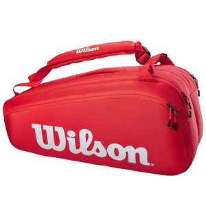 Чехол-сумка Wilson Super Tour на 9 ракеток (красный) (арт. WR8010501001) в Минске от компании Интернет-магазин товаров для спорта и туризма ГРИФ-СПОРТ