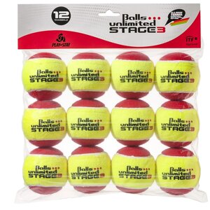 Мячи теннисные Balls Unlimited Stage 3 Red (12 мячей в пакете) (арт. BUST312ER) в Минске от компании Интернет-магазин товаров для спорта и туризма ГРИФ-СПОРТ
