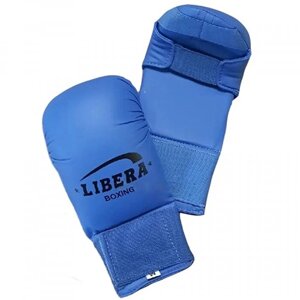 Перчатки каратэ Libera ПУ (синий) (арт. LIB-840)