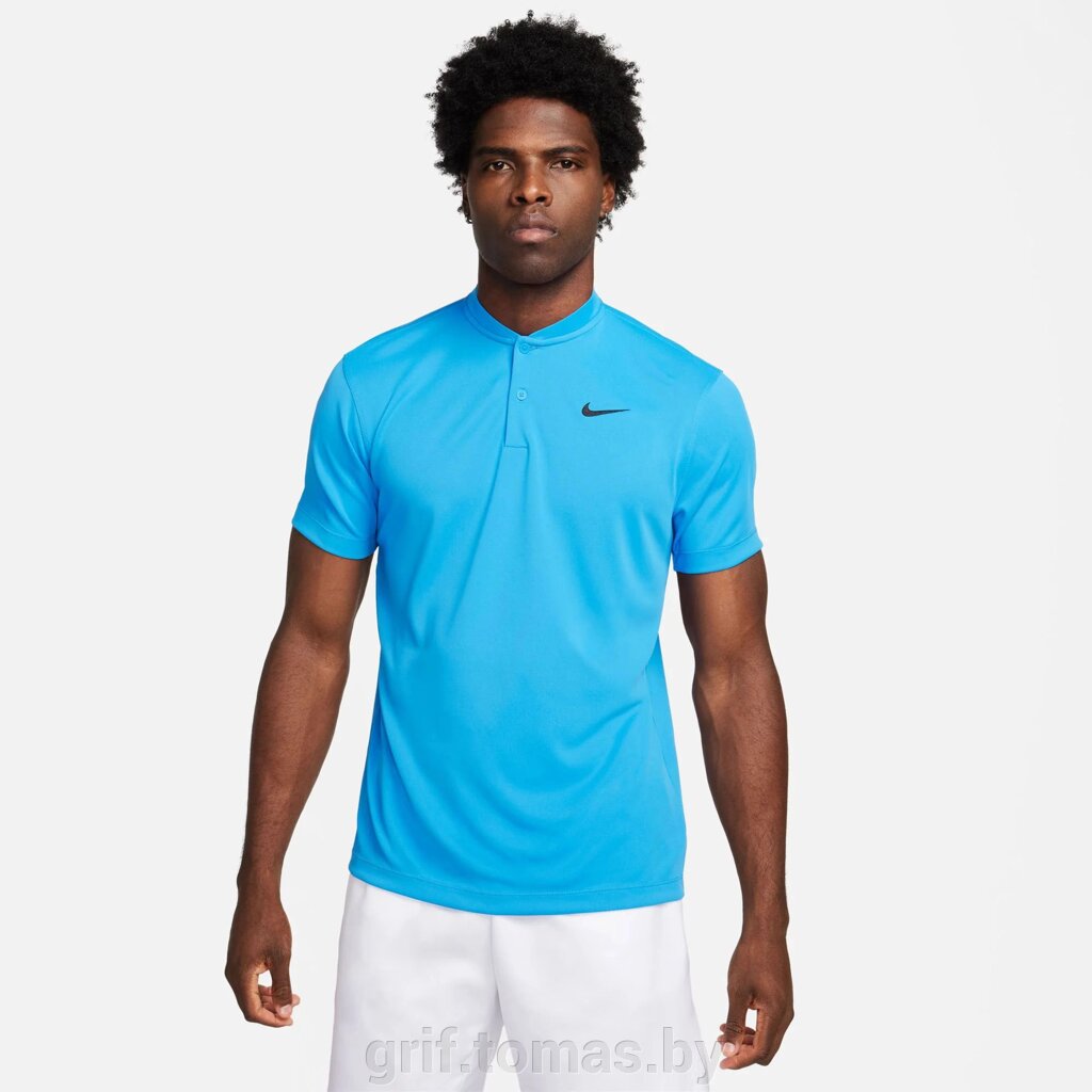 Поло спортивное мужское Nike Dri-FIT Polo Blade Solid (синий) (арт. DJ4167-435) от компании Интернет-магазин товаров для спорта и туризма ГРИФ-СПОРТ - фото 1