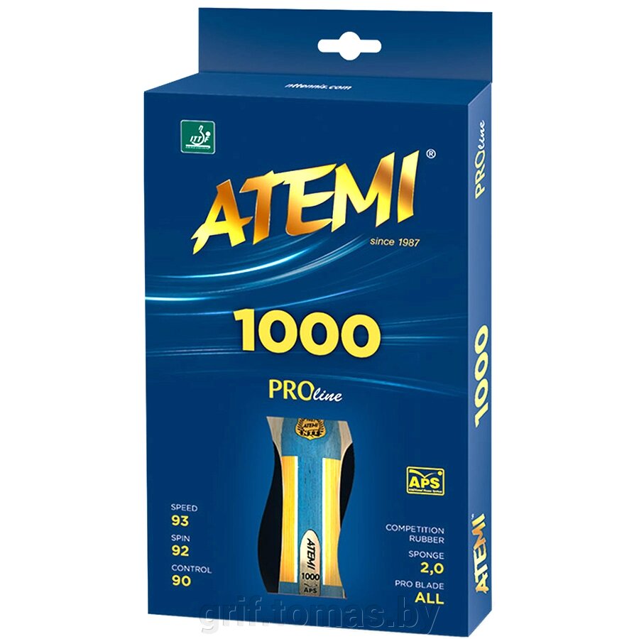 Ракетка для настольного тенниса Atemi 1000 Pro (арт. A1000) от компании Интернет-магазин товаров для спорта и туризма ГРИФ-СПОРТ - фото 1