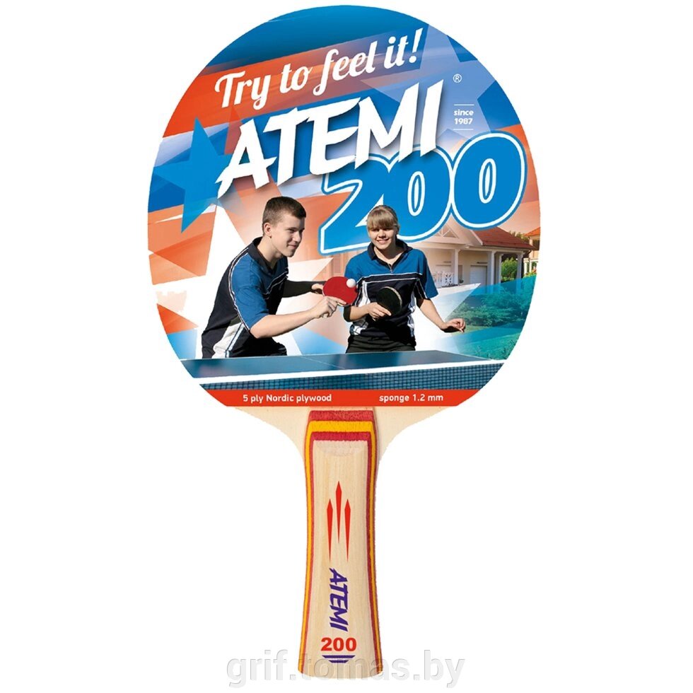 Ракетка для настольного тенниса Atemi 200 Hobby (арт. A200) от компании Интернет-магазин товаров для спорта и туризма ГРИФ-СПОРТ - фото 1
