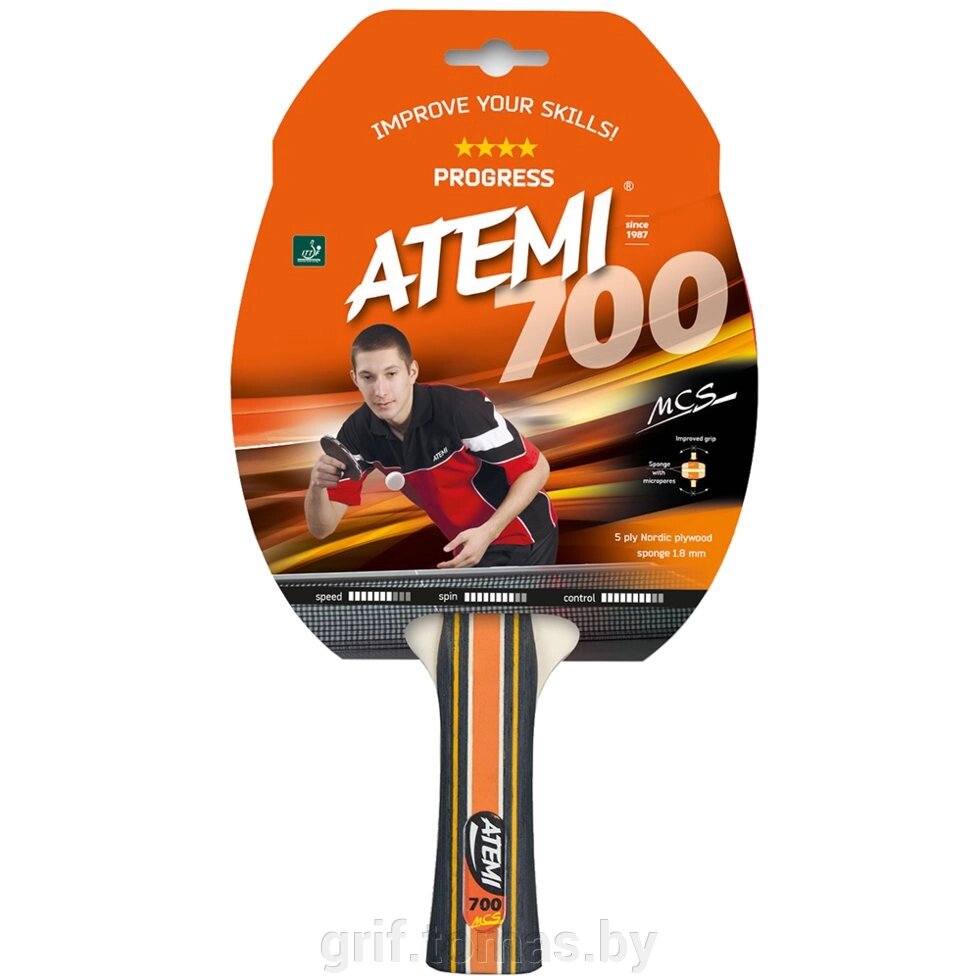 Ракетка для настольного тенниса Atemi 700 Training 4* (арт. A700) от компании Интернет-магазин товаров для спорта и туризма ГРИФ-СПОРТ - фото 1
