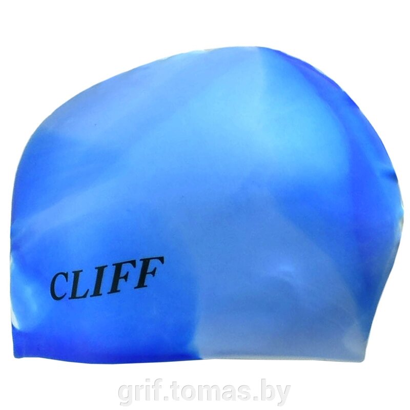 Шапочка для плавания Cliff (синий/белый) (арт. CS085-BL-WH) от компании Интернет-магазин товаров для спорта и туризма ГРИФ-СПОРТ - фото 1