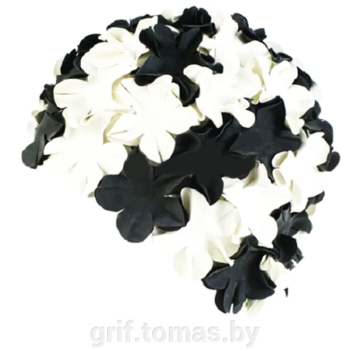 Шапочка для плавания Fashy Petal Cap Flowers (черный/белый) (арт. 3191-22) от компании Интернет-магазин товаров для спорта и туризма ГРИФ-СПОРТ - фото 1