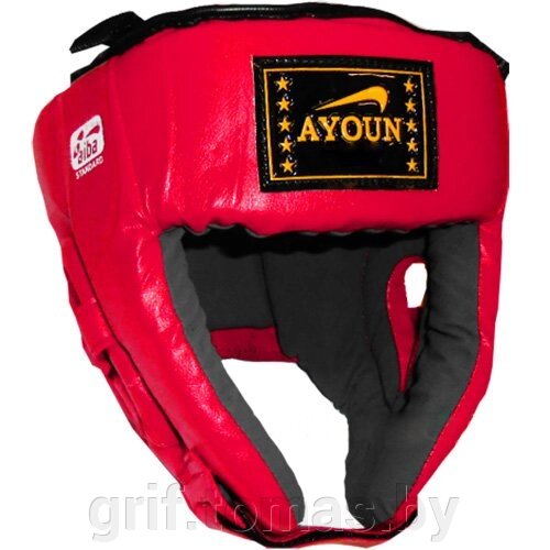 Шлем боксерский боевой Ayoun Profi искусственная кожа (красный) (арт. 845) от компании Интернет-магазин товаров для спорта и туризма ГРИФ-СПОРТ - фото 1