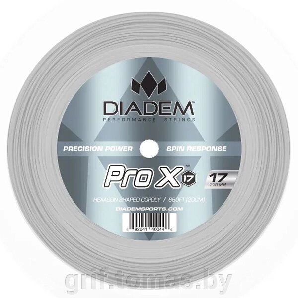 Струна теннисная Diadem Pro X Reel 1.30/200 м (серый) (арт. S-REEL-PROX-16) от компании Интернет-магазин товаров для спорта и туризма ГРИФ-СПОРТ - фото 1