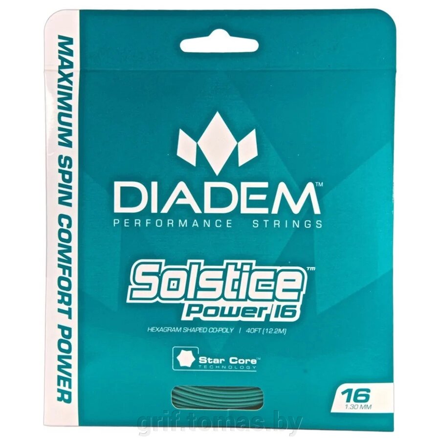 Струна теннисная Diadem Solstice Power Set 1.25/12.2 м (бирюзовый) (арт. S-SET-SOLPWR-16L-TL) от компании Интернет-магазин товаров для спорта и туризма ГРИФ-СПОРТ - фото 1