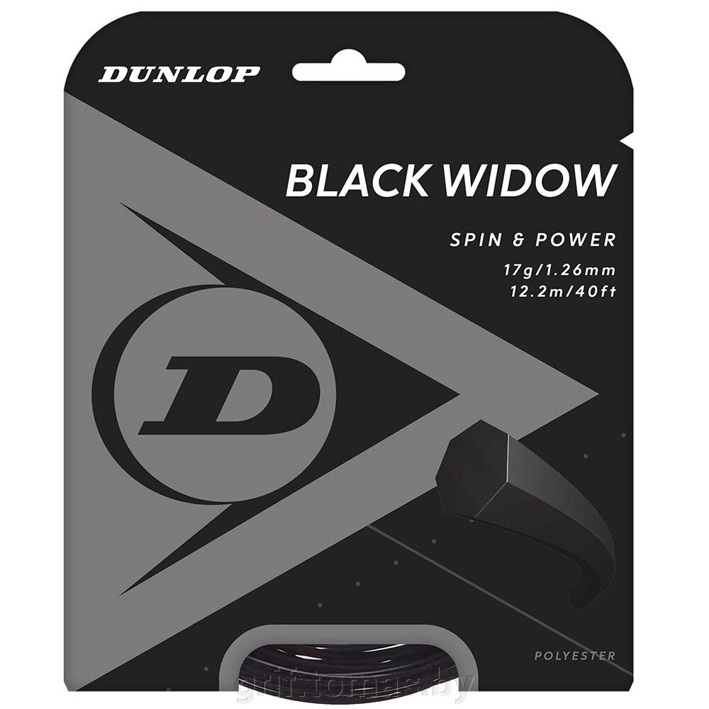 Струна теннисная Dunlop Black Widow 1.26/12.2 м (черный) (арт. 624850) от компании Интернет-магазин товаров для спорта и туризма ГРИФ-СПОРТ - фото 1