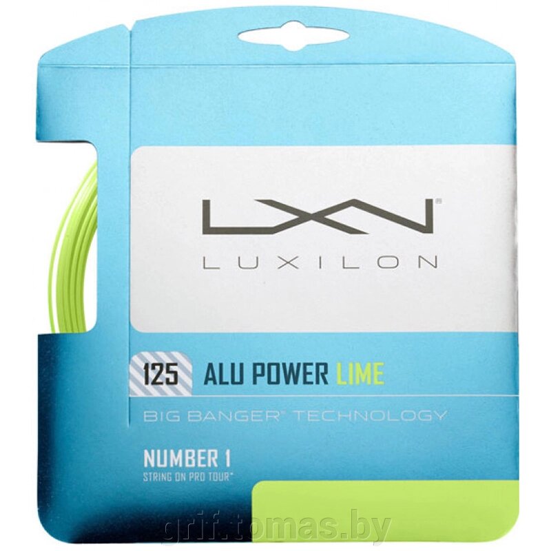 Струна теннисная Luxilon Alu Power Le 1.25/12.2 м (лайм) (арт. WRZ990240) от компании Интернет-магазин товаров для спорта и туризма ГРИФ-СПОРТ - фото 1