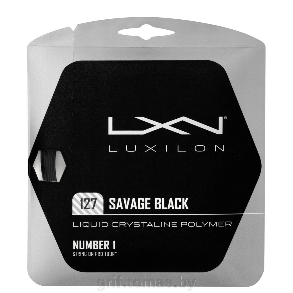 Струна теннисная Luxilon Savage Black 1.27/12.2 м (черный) (арт. WRZ994300) от компании Интернет-магазин товаров для спорта и туризма ГРИФ-СПОРТ - фото 1