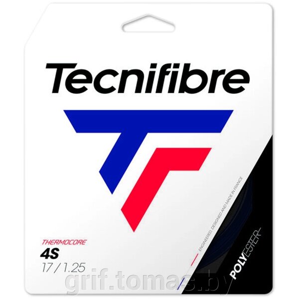 Струна теннисная Tecnifibre 4S 1.25/12 м (черный) (арт. 04G4S125XB) от компании Интернет-магазин товаров для спорта и туризма ГРИФ-СПОРТ - фото 1