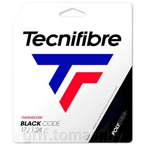 Струна теннисная Tecnifibre Black Code 1.24/12 м (черный) (арт. 04GBL124XB) от компании Интернет-магазин товаров для спорта и туризма ГРИФ-СПОРТ - фото 1