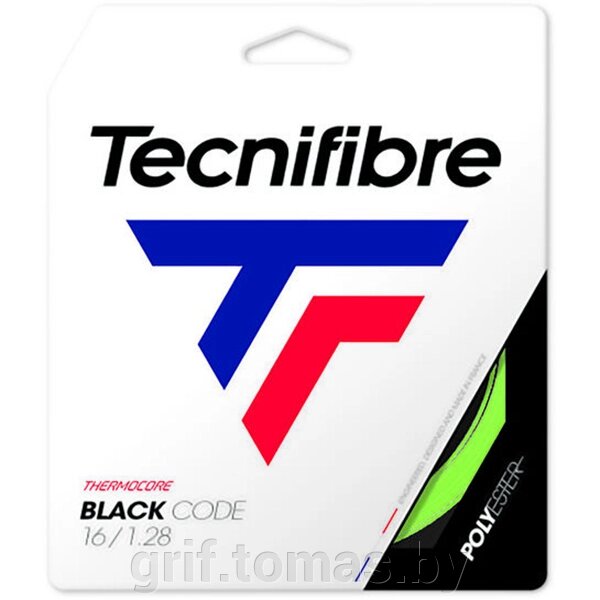Струна теннисная Tecnifibre Black Code 1.24/12 м (зеленый) (арт. 04GBL124XV) от компании Интернет-магазин товаров для спорта и туризма ГРИФ-СПОРТ - фото 1