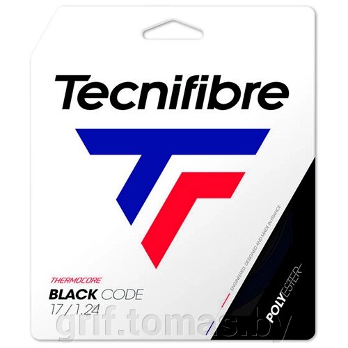Струна теннисная Tecnifibre Black Code 1.28/12 м (черный) (арт. 04GBL128XB) от компании Интернет-магазин товаров для спорта и туризма ГРИФ-СПОРТ - фото 1