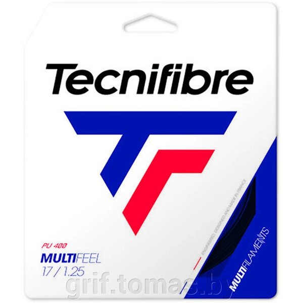 Струна теннисная Tecnifibre Multifeel 1.3/12 м (черный) (арт. 02GMU130XB) от компании Интернет-магазин товаров для спорта и туризма ГРИФ-СПОРТ - фото 1