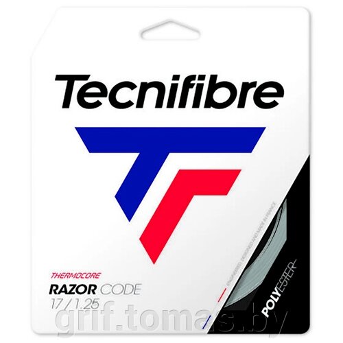 Струна теннисная Tecnifibre Razor Code 1.25/12 м (серый) (арт. 04GRA125XC) от компании Интернет-магазин товаров для спорта и туризма ГРИФ-СПОРТ - фото 1