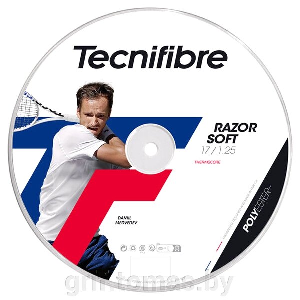 Струна теннисная Tecnifibre Razor Soft 1.25/200 м (серый) (арт. 04RRAS125N) от компании Интернет-магазин товаров для спорта и туризма ГРИФ-СПОРТ - фото 1