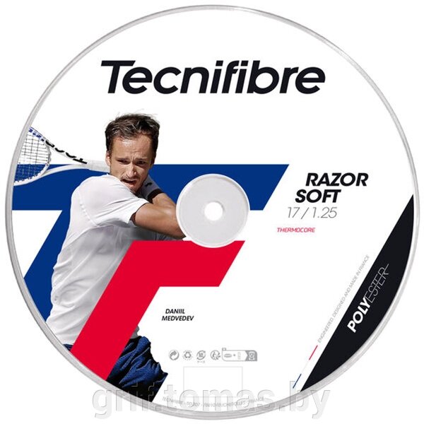 Струна теннисная Tecnifibre Razor Soft 1.3/200 м (серый) (арт. 04RRAS130N) от компании Интернет-магазин товаров для спорта и туризма ГРИФ-СПОРТ - фото 1