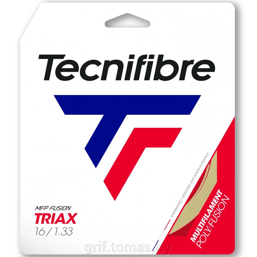 Струна теннисная Tecnifibre Triax 1.33/12 м (натуральный) (арт. 01GTR133XN) от компании Интернет-магазин товаров для спорта и туризма ГРИФ-СПОРТ - фото 1